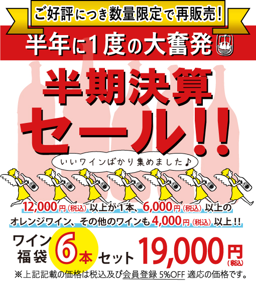 【好評につき再販】半期決算セール！スペシャルワイン6本セット